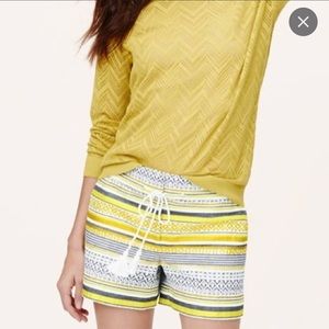 Loft Yellow Striped Riviera Shorts